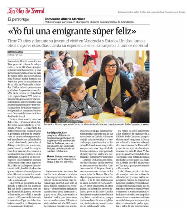 emigrante super feliz ferrol